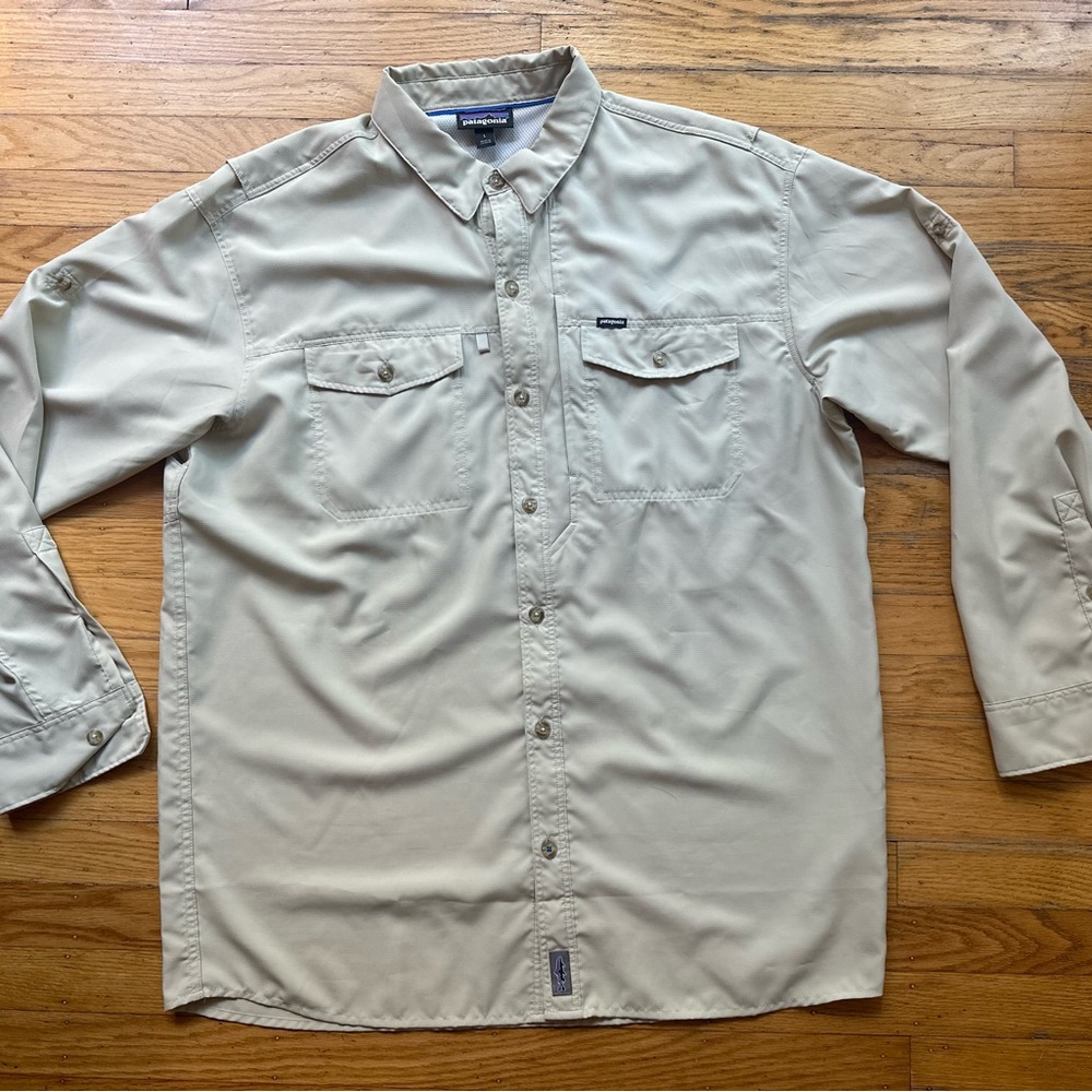Patagonia Long Sleeve Shirt Vented Fishing Hiking Men’s Sz L